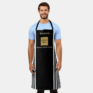Custom Black & White Stripe Apron