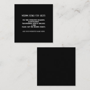 Custom Black White Wedding Details For Guests Enclosure Card