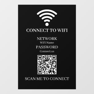Custom Black WiFi QR Code   Internet Access 