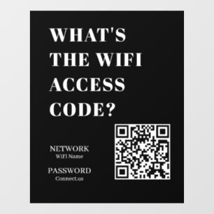 Custom Black WiFi QR   Network Password Display