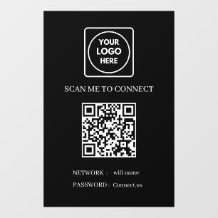 Custom Black WiFi QR   Scan to Connect Display