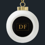 Custom Black With Gold Initials Ceramic Ball Christmas Ornament<br><div class="desc">Add a touch of personalised elegance to your holiday decor with this "Custom Black With Gold Initials Christmas Ornament". This ornament features a black design with gold initials, making it a standout piece on your tree. Customise it with your initials or those of a loved one, creating a cherished keepsake...</div>