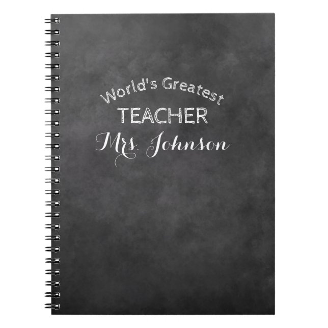 Custom blackboard chalkboard school teacher gift spiral notebook (Front)