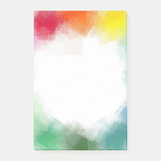Custom Blank Abstract Art Rainbow Colours Template Post-it Notes (Front)