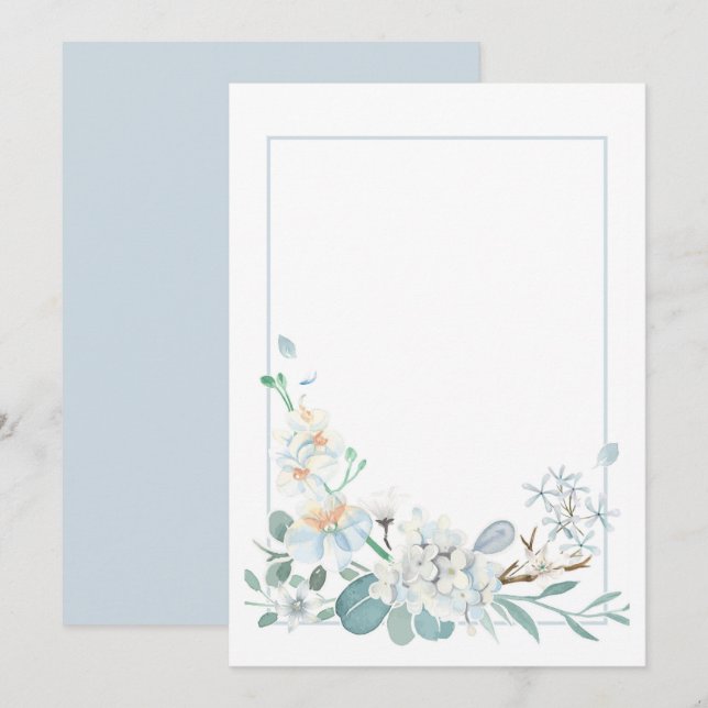 Custom Blank Anemone Floral Save The Date (Front/Back)