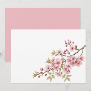 Custom Blank Cherry Blossom Floral Save The Date