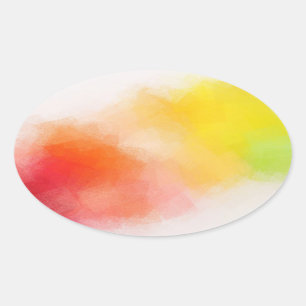 Custom Blank Modern Colourful Abstract Art Templat Oval Sticker