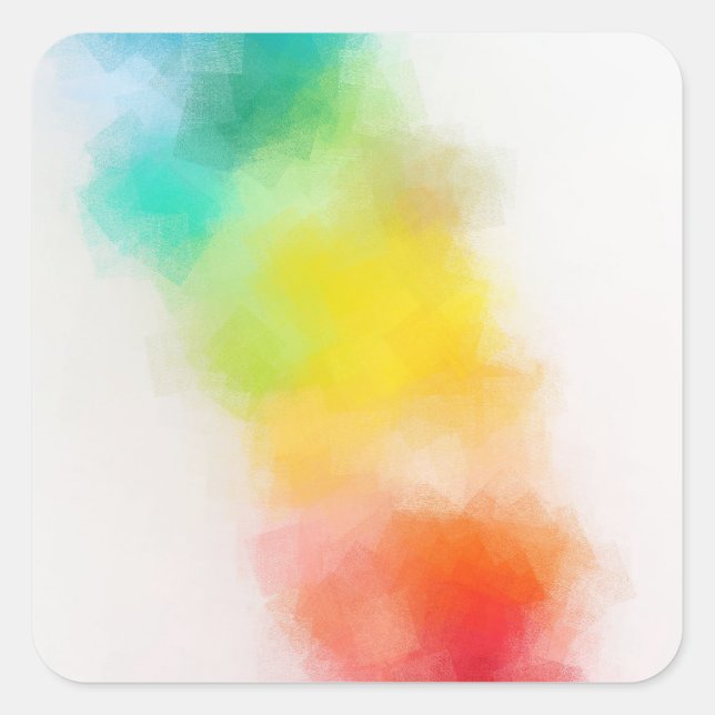 Custom Blank Modern Template Colourful Abstract Ar Square Sticker (Front)