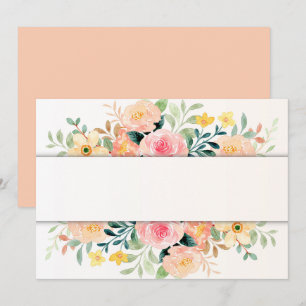 Custom Blank Peach Rose Floral Save The Date