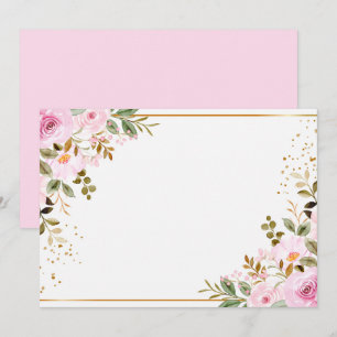 Custom Blank Pink Floral Save The Date