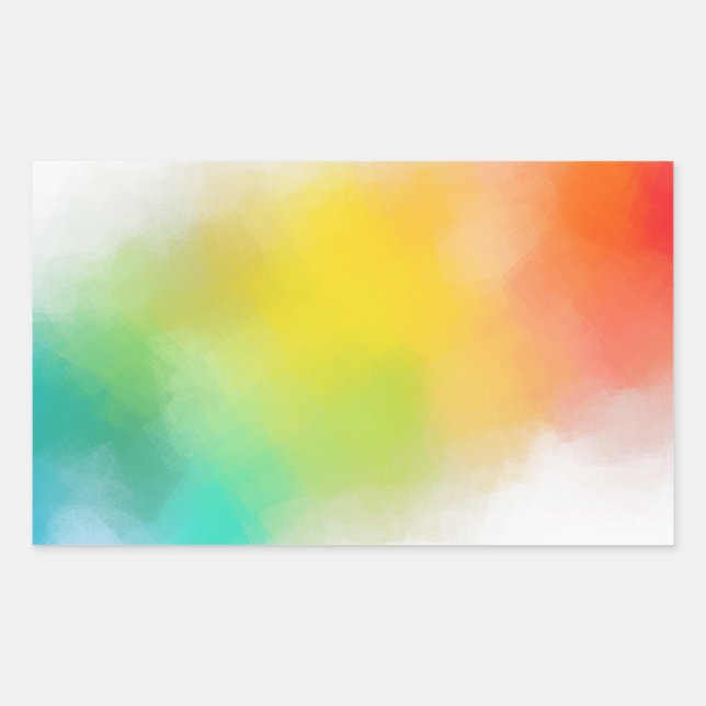 Custom Blank Template Colourful Abstract Trendy Rectangular Sticker (Front)