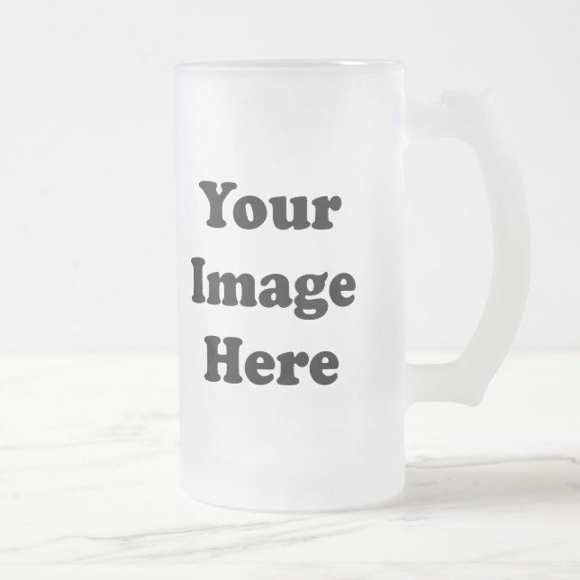 Custom Blank Template Frosted Glass Tankard Frosted Glass Beer Mug (Right)