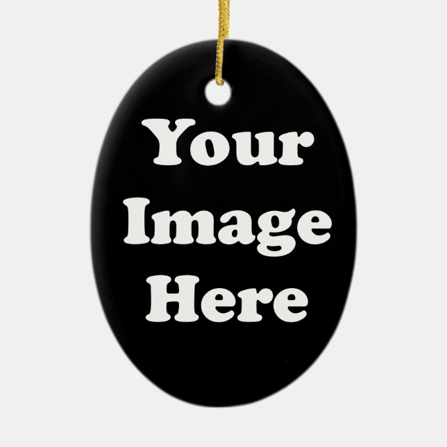 Custom Blank Template Oval Ceramic Tree Ornament (Front)