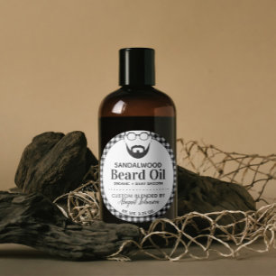 Custom Blended Men's Beard Oil Buffalo Plaid Label
