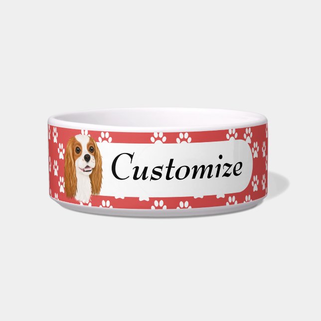 Custom Blenheim Cavalier King Charles Spaniel     Bowl (Front)