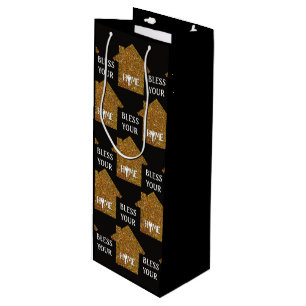 Custom BLESS YOUR HOME Realtor Client Wine Gift Bag