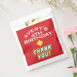 Custom BLOCK PARTY Colourful Bricks Thank You Favour Bags