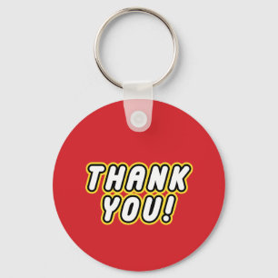 Custom BLOCK PARTY Colourful Bricks Thank You Key Ring