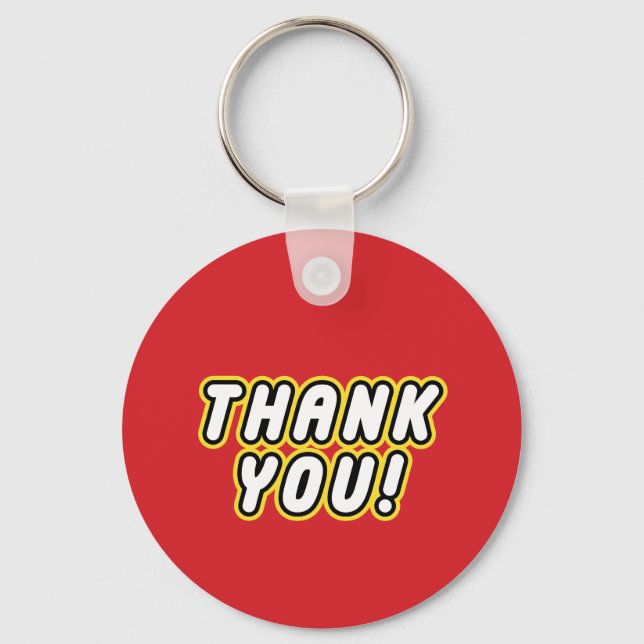 Custom BLOCK PARTY Colourful Bricks Thank You Key Ring (Back)