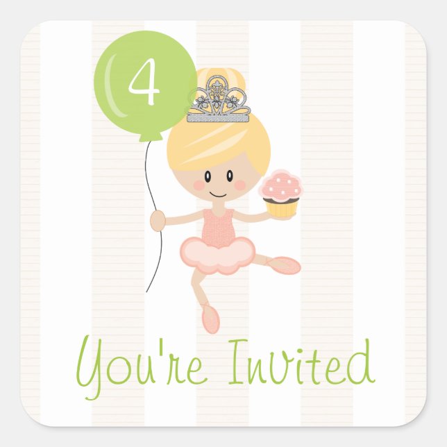 Custom Blonde Ballerina Birthday Seal (Front)