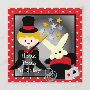 Custom Blonde Boy Hocus Pocus Birthday Invites
