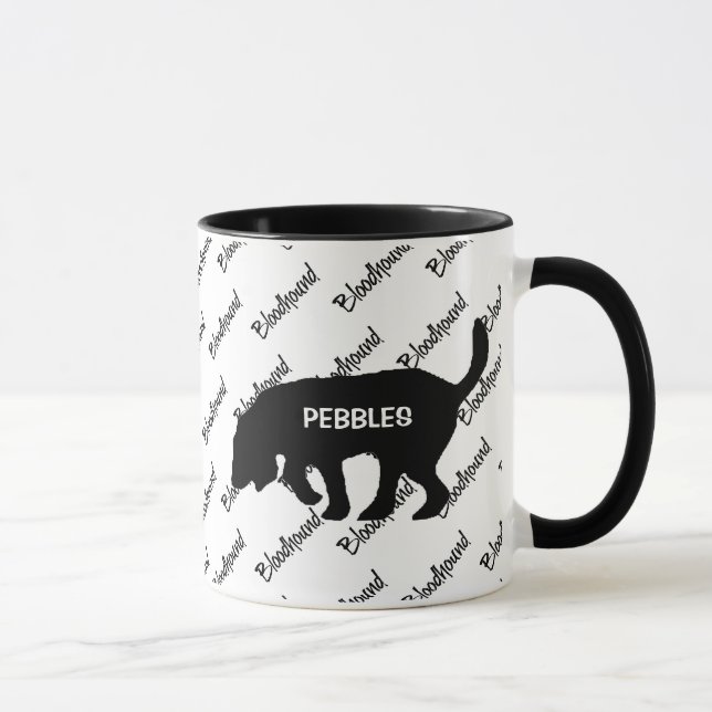 CUSTOM Bloodhound Dog Silhouette Mug (Right)