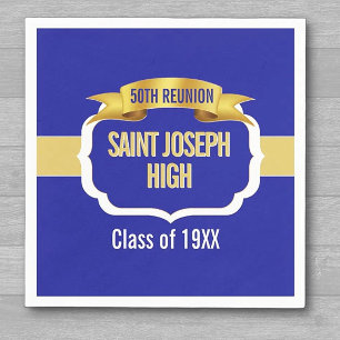 Custom Blue 50th Class Reunion Napkin