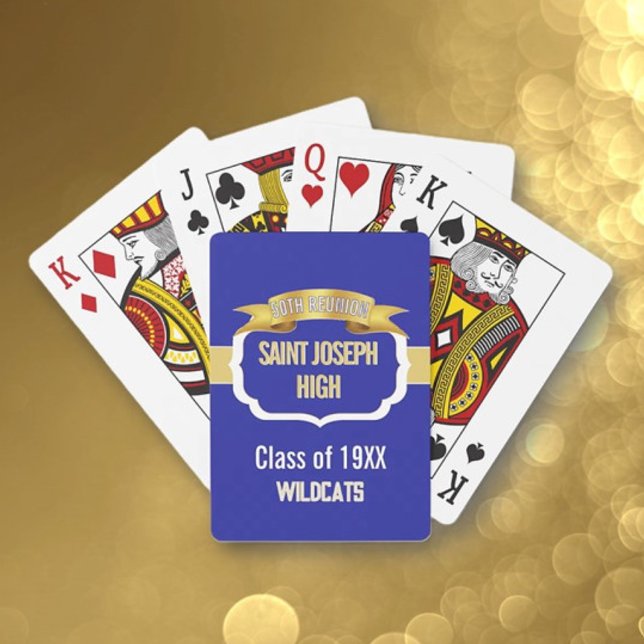 Custom BLUE 50th Class Reunion  Playing Cards (Creator Uploaded)