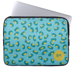 custom blue abstract animal skin laptop bag case