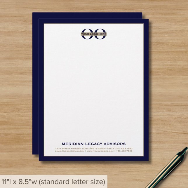 Custom Blue and Gold Business Letterhead with Logo (Creator Uploaded)