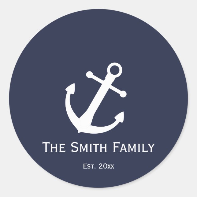 Custom Blue and White Nautical Stickers (Front)