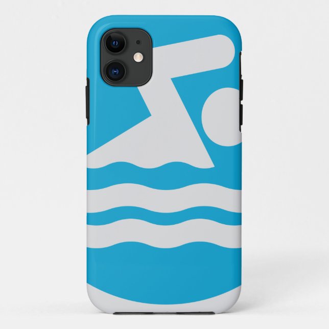 Custom Blue and White Swim Decal Phone Case (Back)