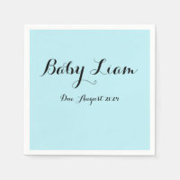 custom blue baby shower napkins for boys