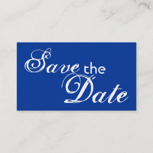 Custom blue back save the date wedding cards