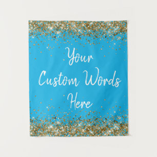 Custom Blue Backdrop Birthday Party Photo Booth Tapestry