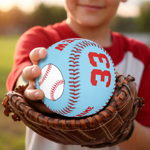 Custom Blue Baseball Ball with Name Team Number