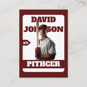 Custom Blue Baseball Birthday Trading Card Player