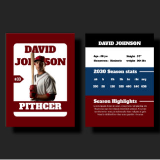 Custom Blue Baseball Birthday Trading Card Player