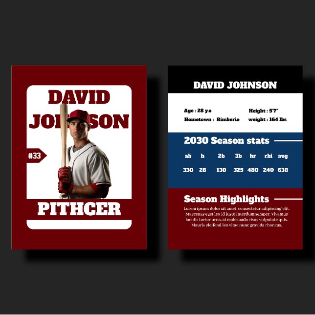 Custom Blue Baseball Birthday Trading Card Player  (Creator Uploaded)