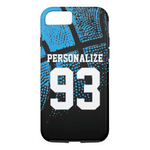 Custom blue basketball jersey number iPhone 7 case