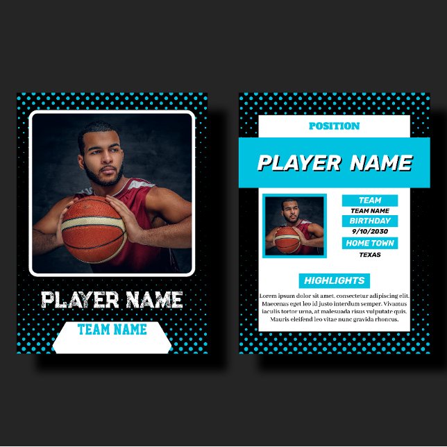 Custom Blue Basketball Trading Card Player Profile (Creator Uploaded)