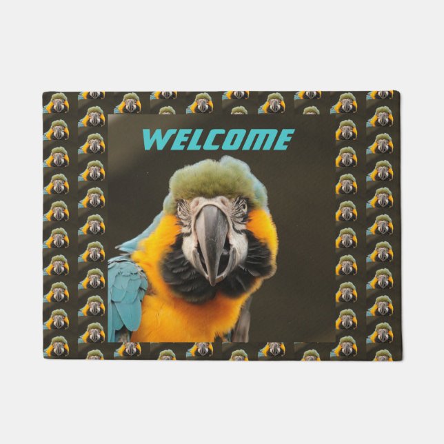 Custom Blue Bird Door Mat (Front)