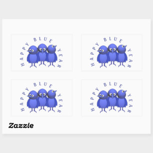Custom Blue Birds Rectangular Sticker