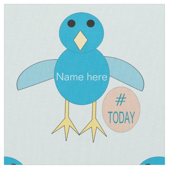 Custom Blue Birthday Boy Chick Craft Fabric (Close Up)