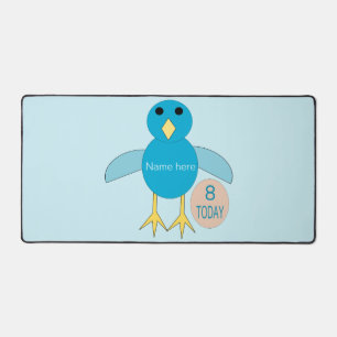 Custom Blue Birthday Boy Chick Desk Mat