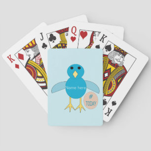 Custom Blue Birthday Boy Chick Playing cards