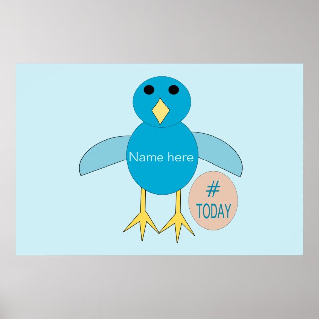 Custom Blue Birthday Boy Chick Poster (Front)