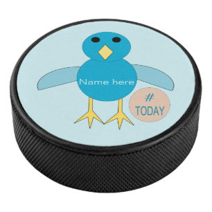 Custom Blue Birthday Boy Hockey Puck