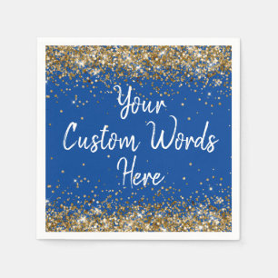 Custom Blue Birthday Party Anniversary Graduation Napkin