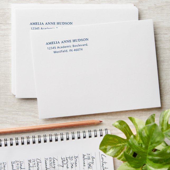 Custom Blue Bow Personalised Envelope (Stacked)